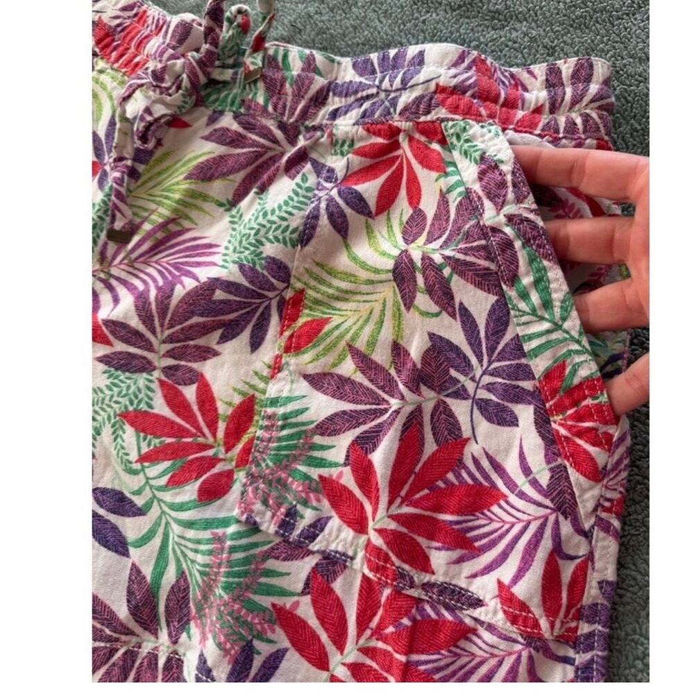 St John’s Bay Tropical Linen Blend Shorts XL Drawstring Summer Beach - Picture 2 of 6
